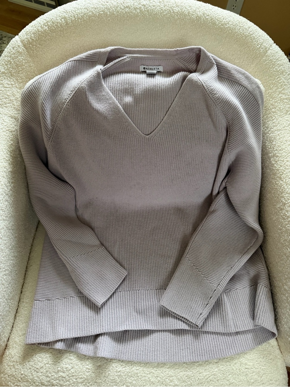 Athleta V-Neck Ribbed Sweater
